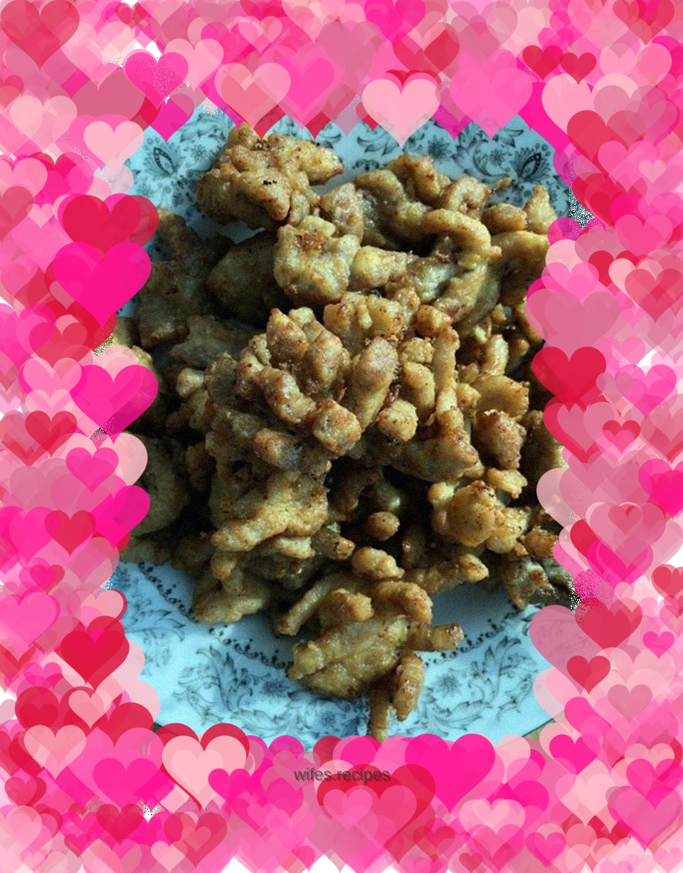 Soft fried tenderloin (meat)