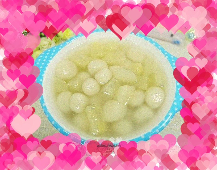 Rice dumplings with rock sugar and pear juice