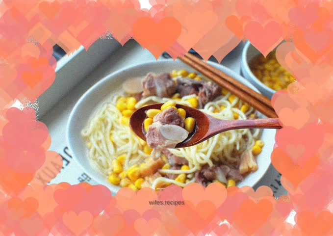 Corn bone noodle soup