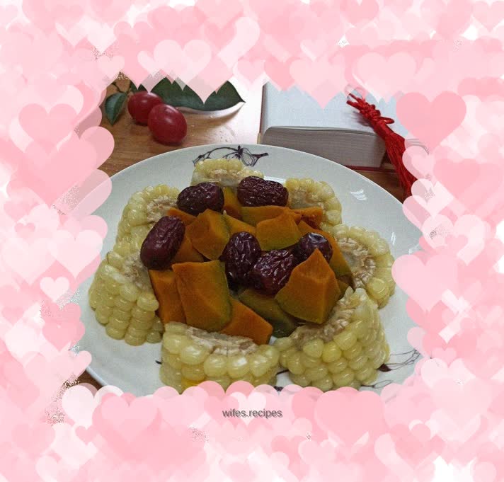 Steamed corn and pumpkin