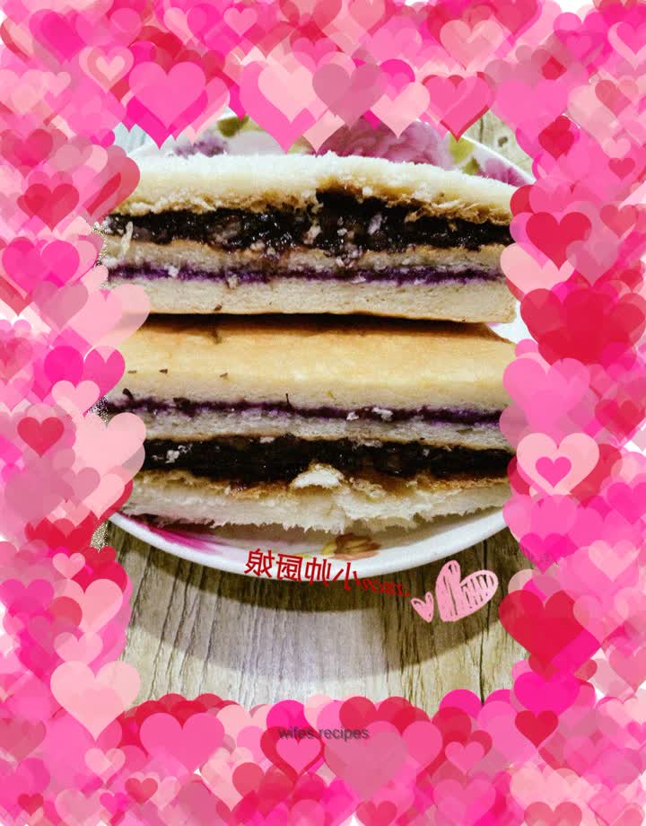 Sliced Bread Purple Rice Red Bean Purple Sweet Potato Sandwich