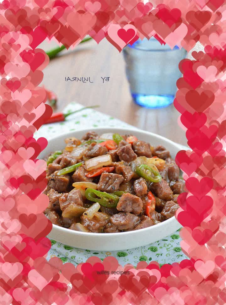 Black pepper diced beef