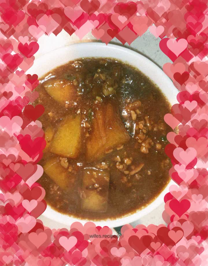 Sauce-flavored meat-foamed winter melon