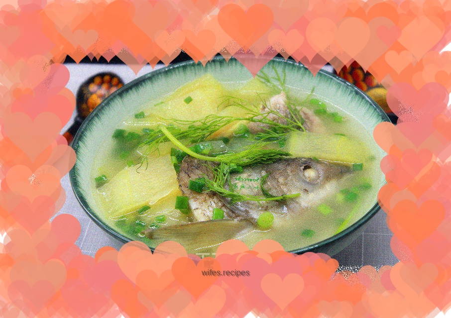 Watermelon rind and fish soup