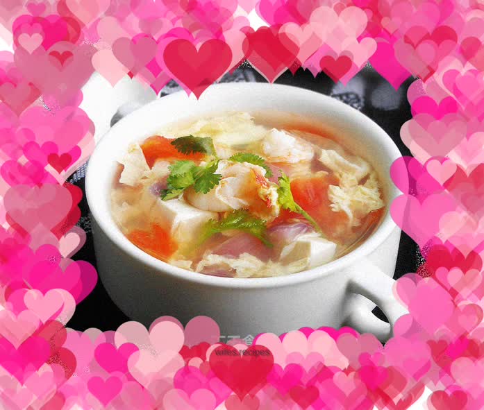 Onion, Shrimp and Tofu Soup