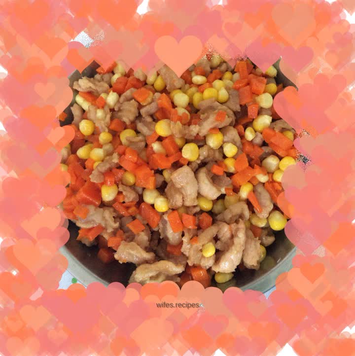 Diced Pork, Corn and Carrots