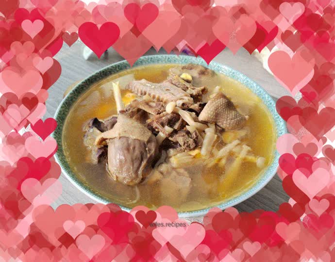 Mushroom and old duck pot