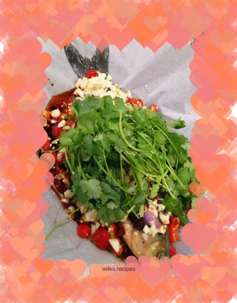 Grilled fish on paper