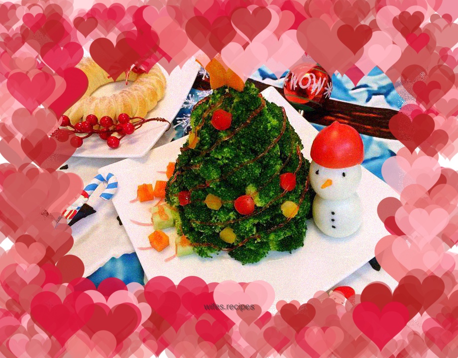 Christmas Tree Salad (Broccoli Mashed Potatoes)