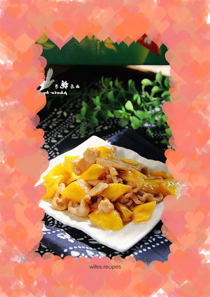 Stir-fried pork slices with jackfruit