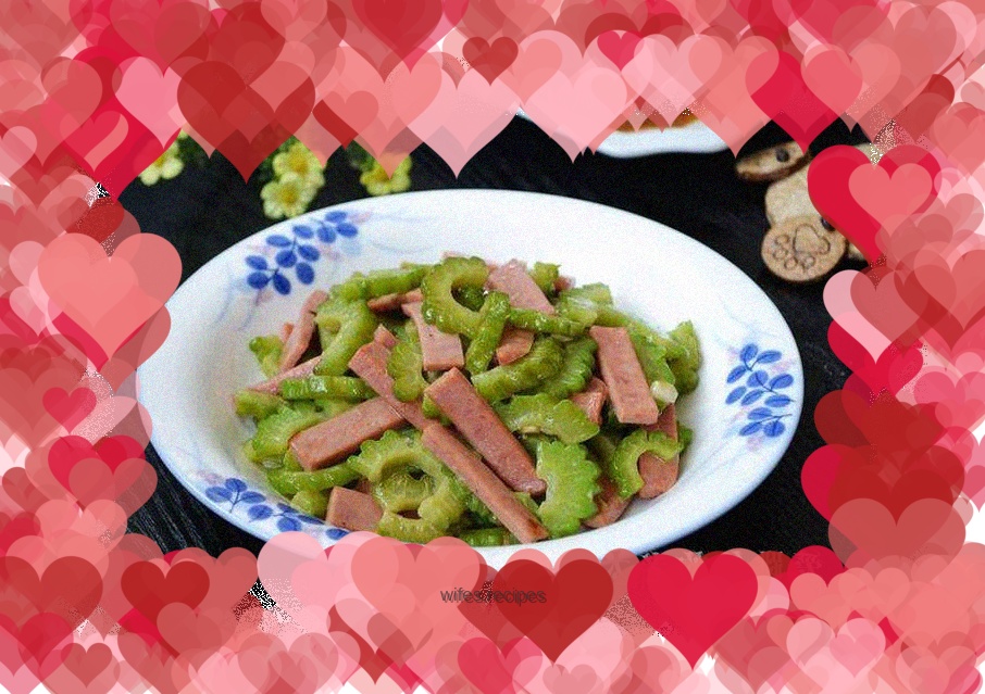 Fried Bitter Melon with Ham Sausage