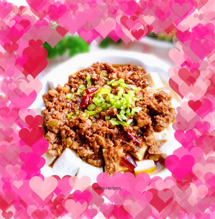 Steamed tofu with minced meat