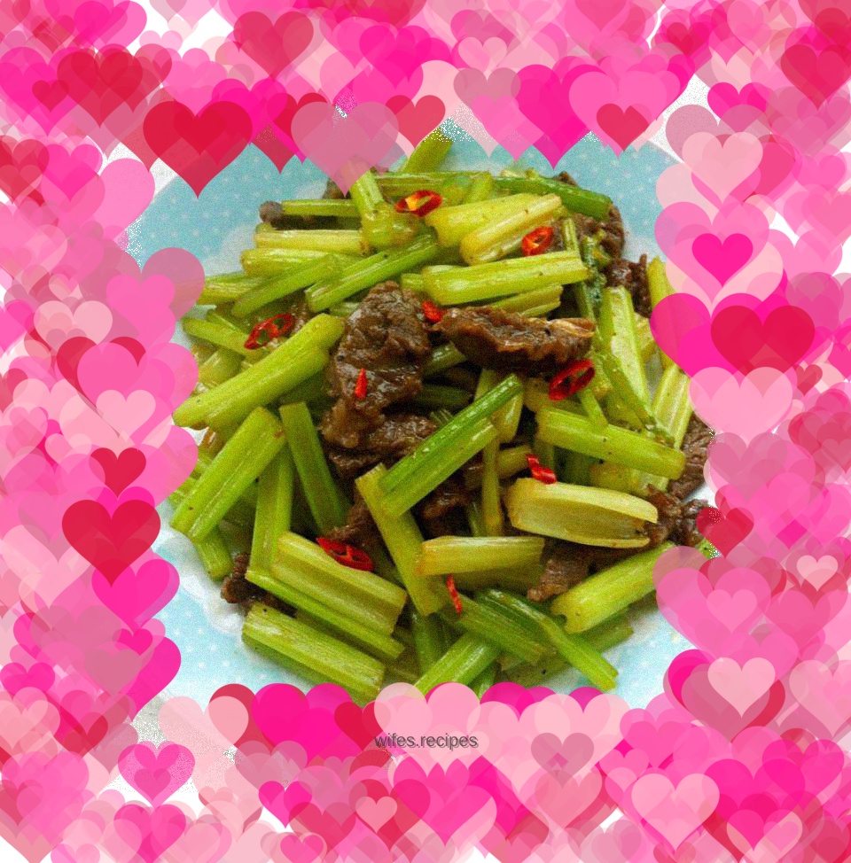 Beef tenderloin with celery