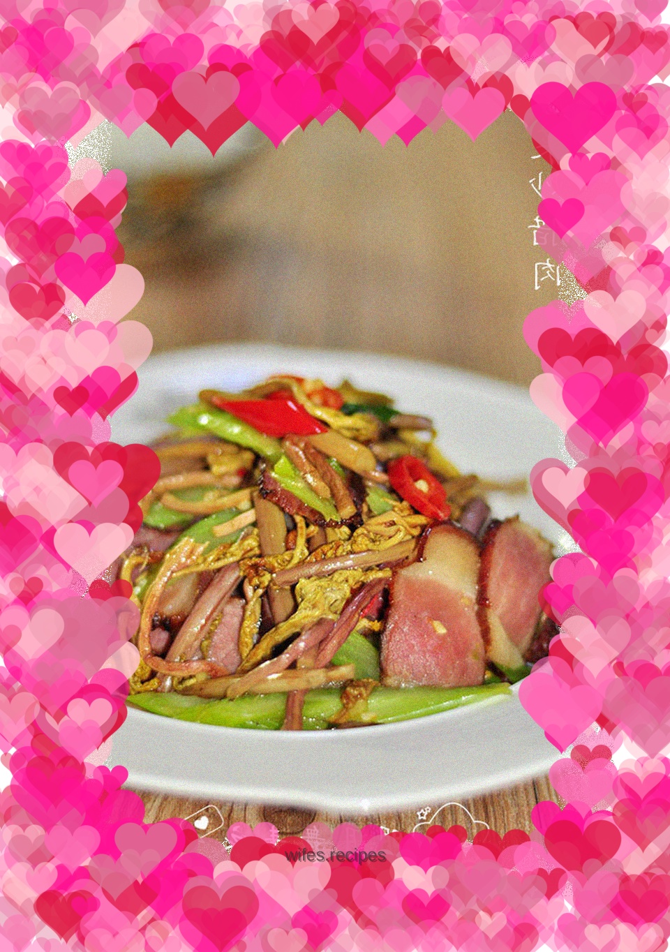 Stir-fried bacon with bracken