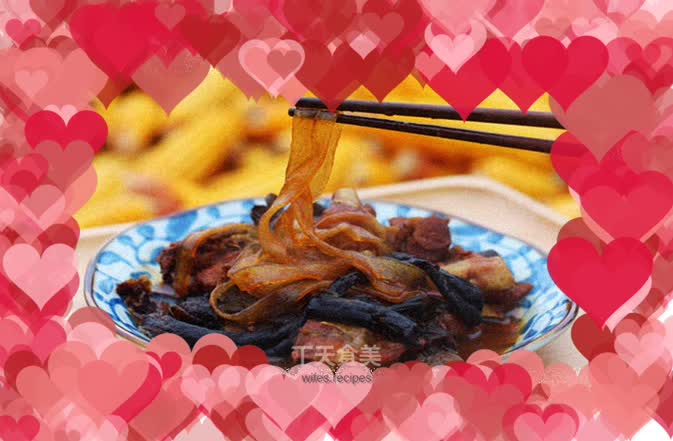 Chicken Stewed with Mushrooms (Farmer Chicken, Hazel Mushroom Stewed with Vermicelli)