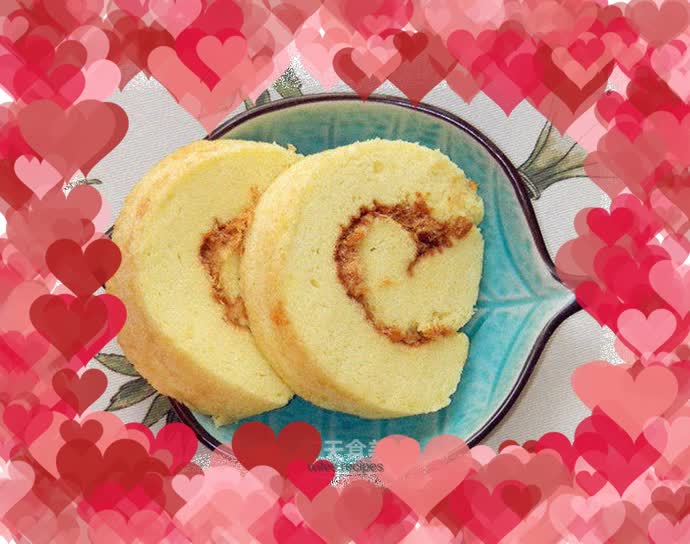 Meat floss cake roll