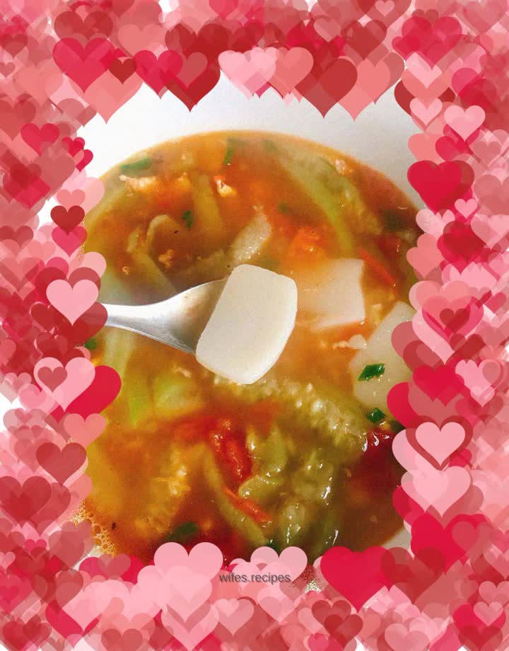 Vegetable rice cake soup