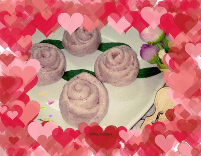 Purple Cabbage and Rose Blossom Buns