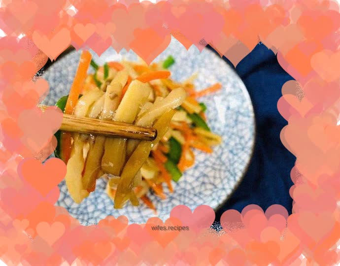 Shredded king oyster mushrooms