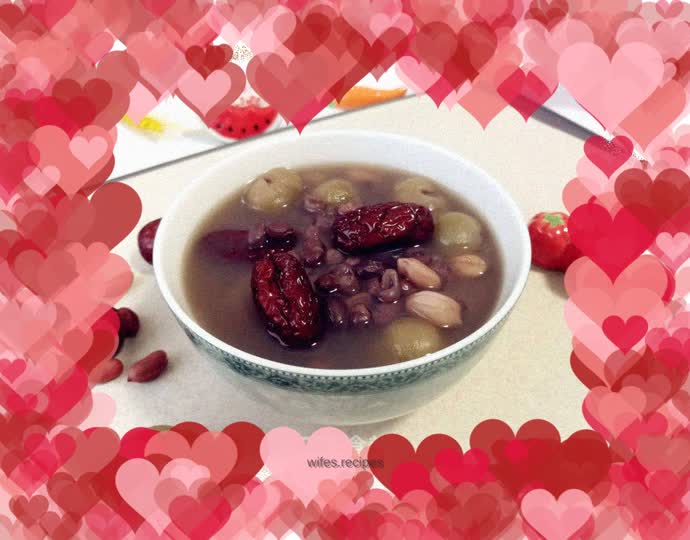 Red bean, red date and longan soup