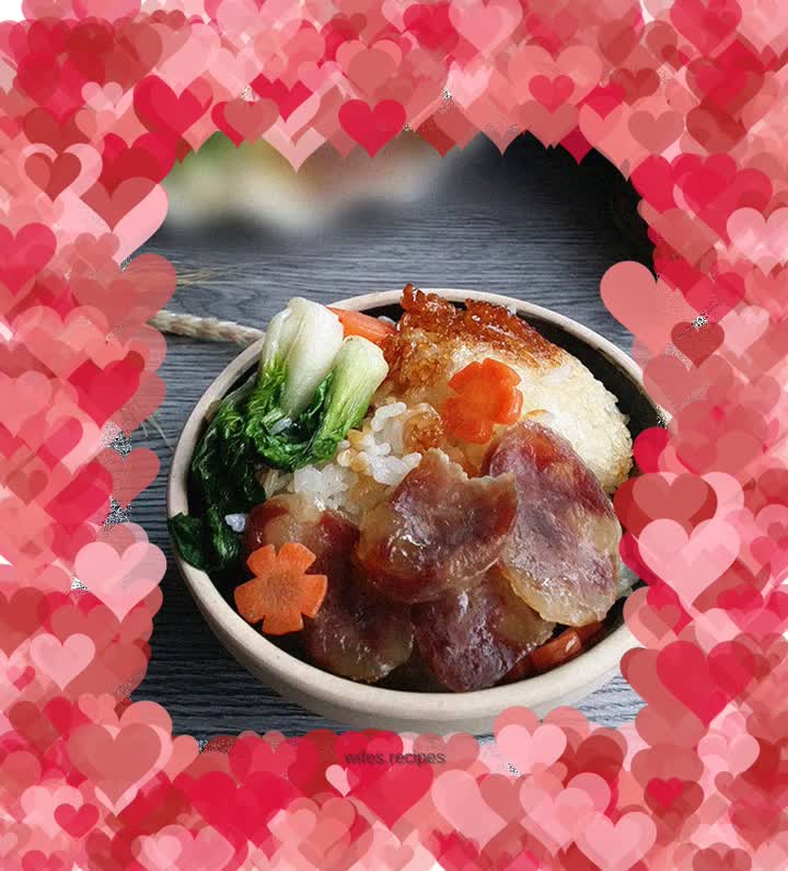 Sausage Crispy Claypot Rice (Bread Machine Version)