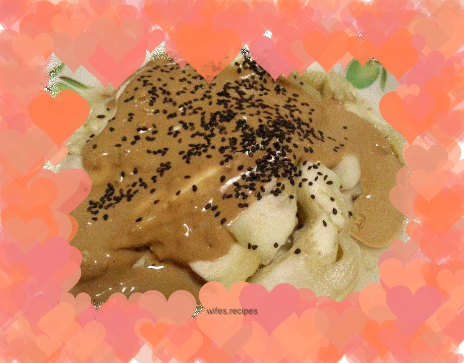 Eggplant strips with sesame sauce