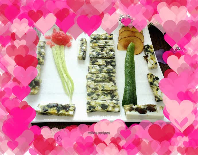 Three-color steamed eggs