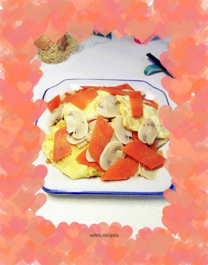 Fried eggs with mushrooms