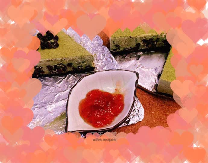 Matcha red bean mousse