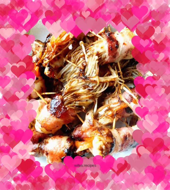 Bacon and Enoki Mushroom Rolls