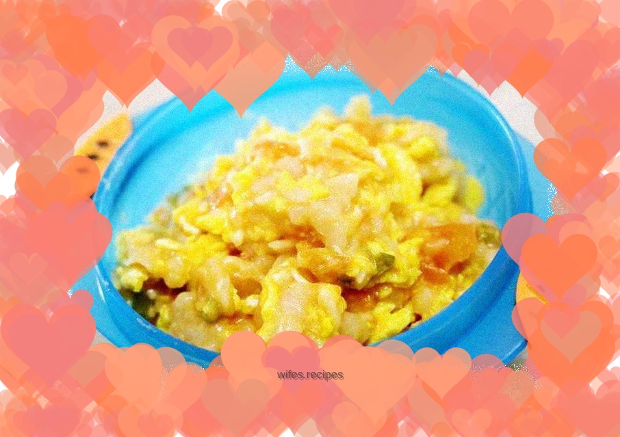 Calcium-supplemented tomato pimple noodles, baby food, eggs + flour + cheese