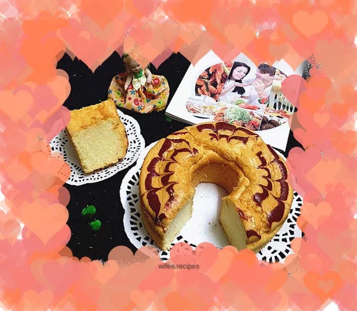 Air fryer version ~ Latte art chiffon cake