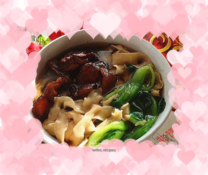 Beef tendon wide noodles