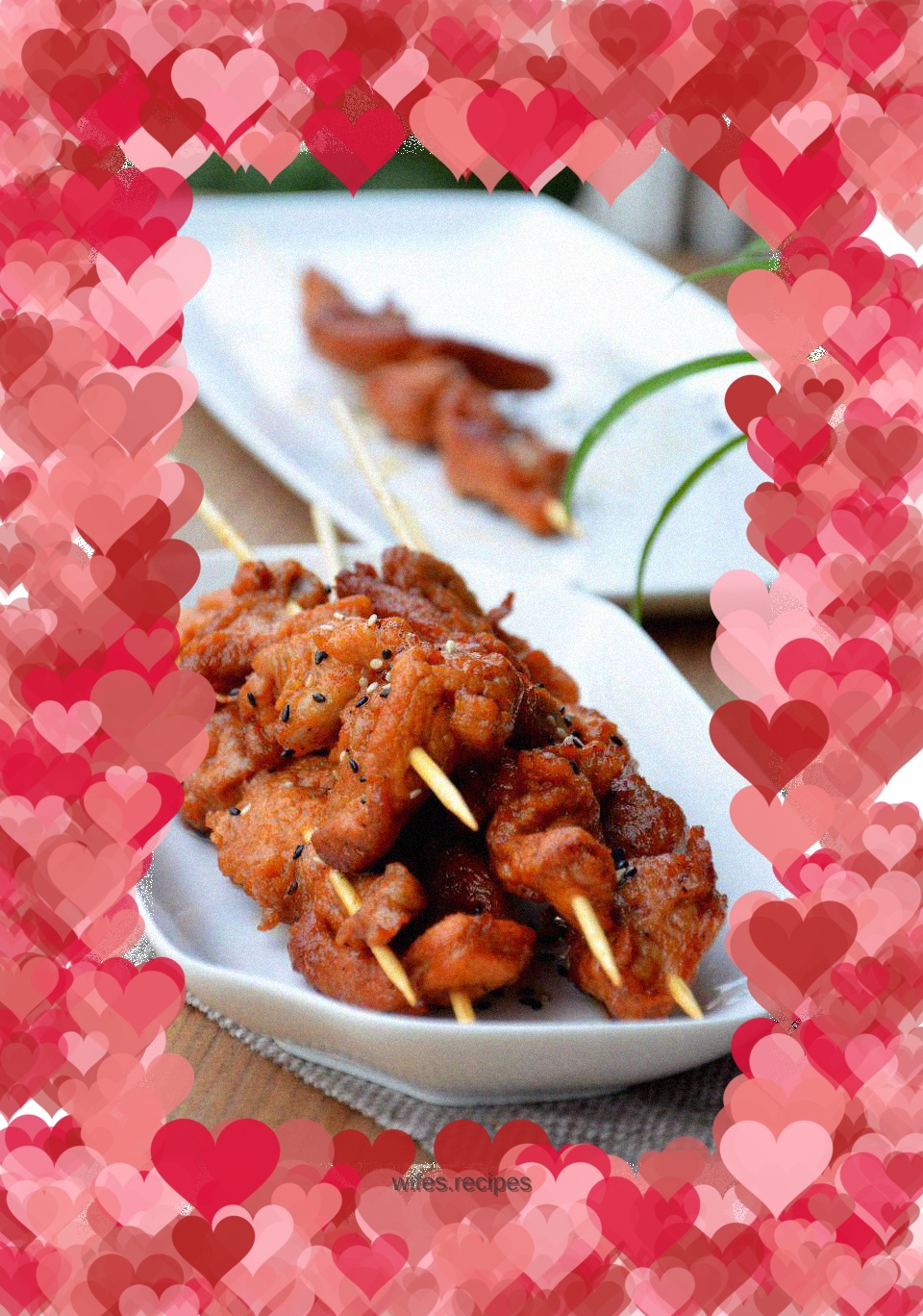 Fried tenderloin skewers