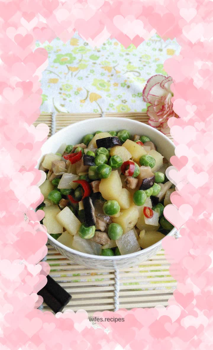 Stir-fried peas and mixed vegetables