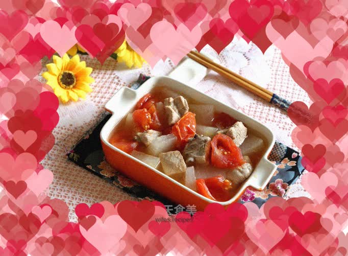 Tomato, winter melon and pork ribs soup