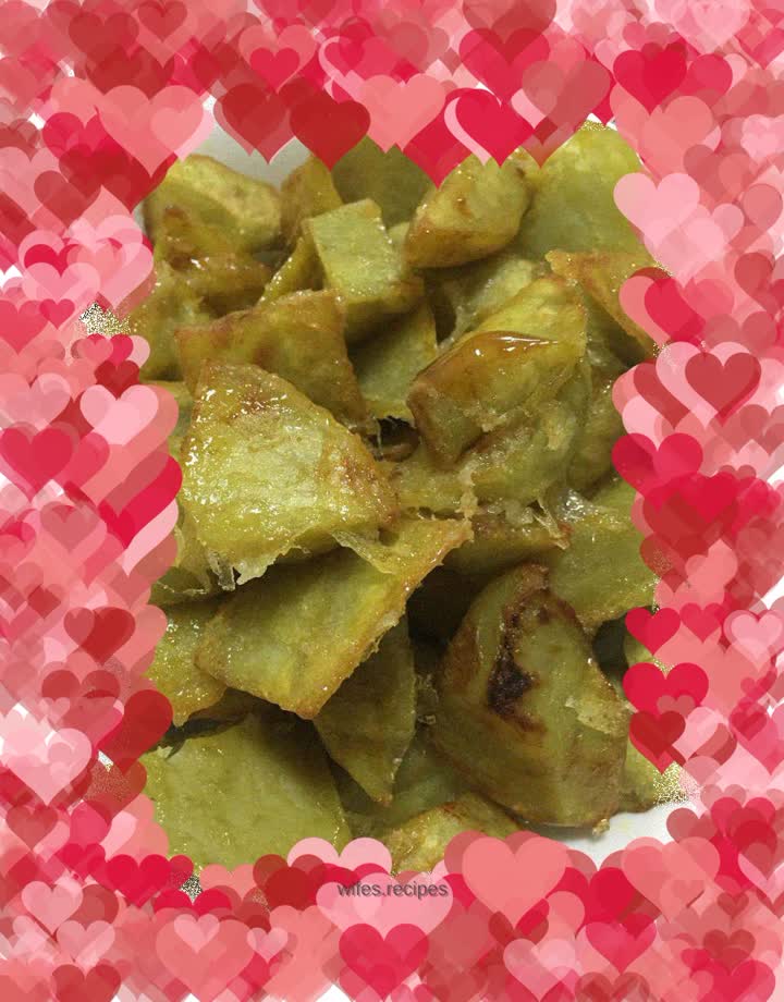 Less sugar version of shredded sweet potato