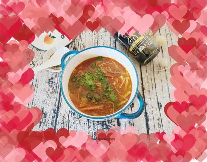Homemade hot and sour soup