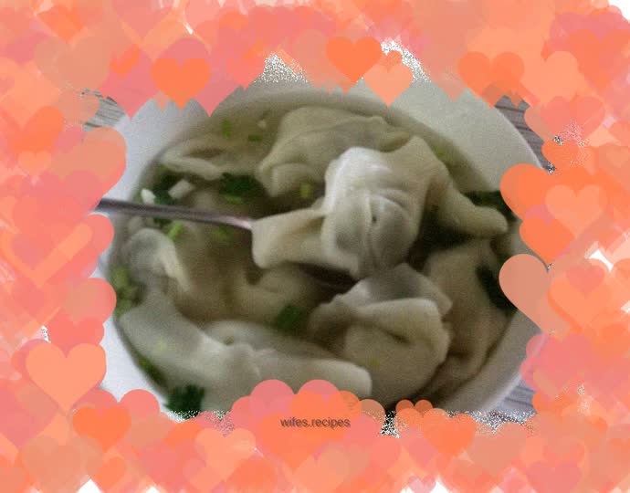 Cucumber and pork wontons