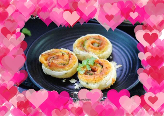 Cheese and ham puff pastry