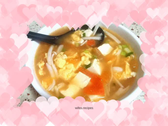 Tomato, Tofu and Mushroom Soup