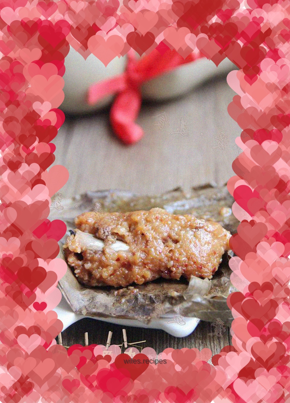 Steamed pork ribs with lotus leaf powder