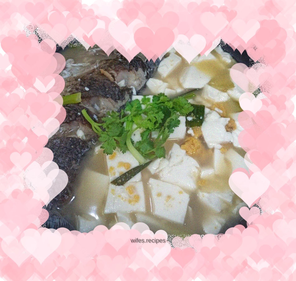 Crucian carp stewed with tofu soup