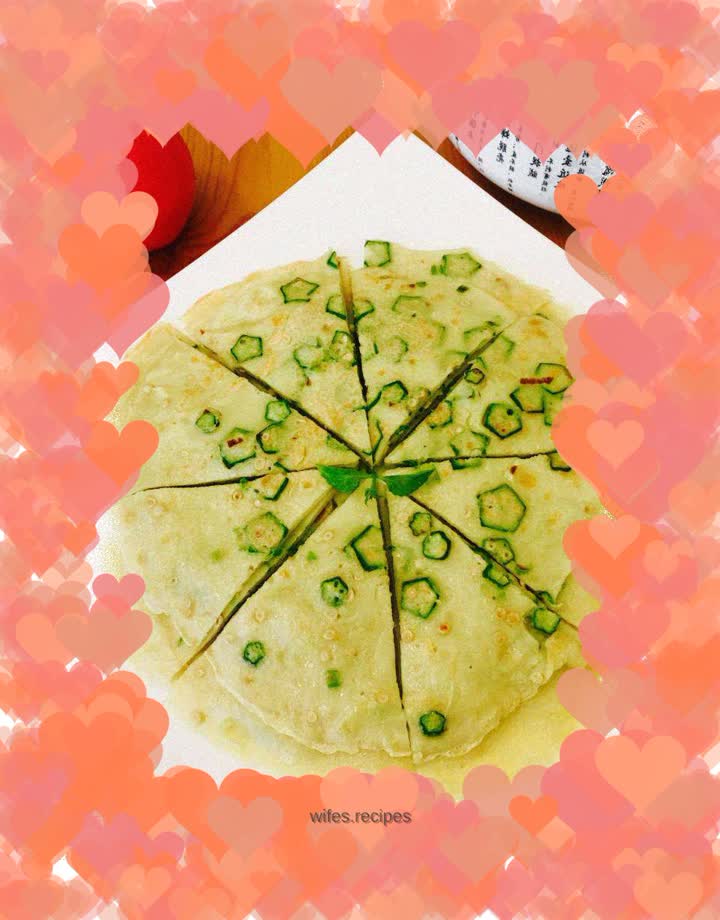 Okra egg pancake