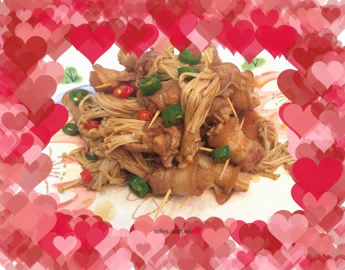 Pork Belly and Enoki Mushroom Rolls