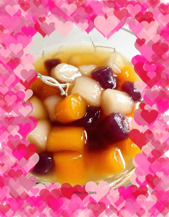 Red bean and taro balls