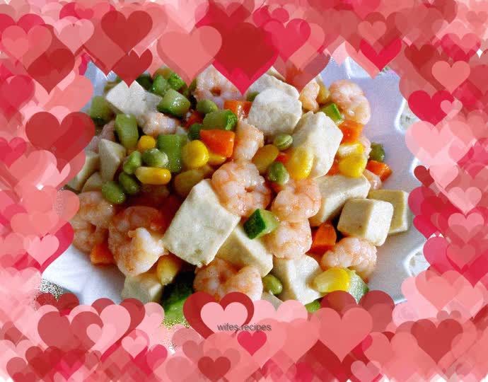 Colorful Tofu and Shrimp