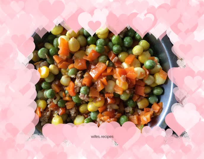 Minced Pork, Peas and Corn