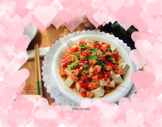 Chopped pepper and coriander tofu