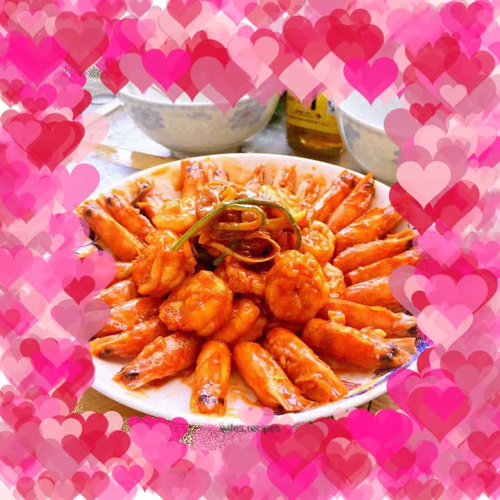 Sweet and sour shrimp (non-fried, non-ketchup version requires scissors and instructions for removing the shrimp)
